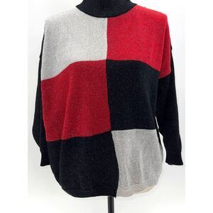 Vintage Shenanigan's Color block Mock Turtle Neck Sweater- L